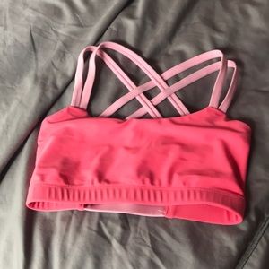 Valleau Apparel coral sunset sports bra